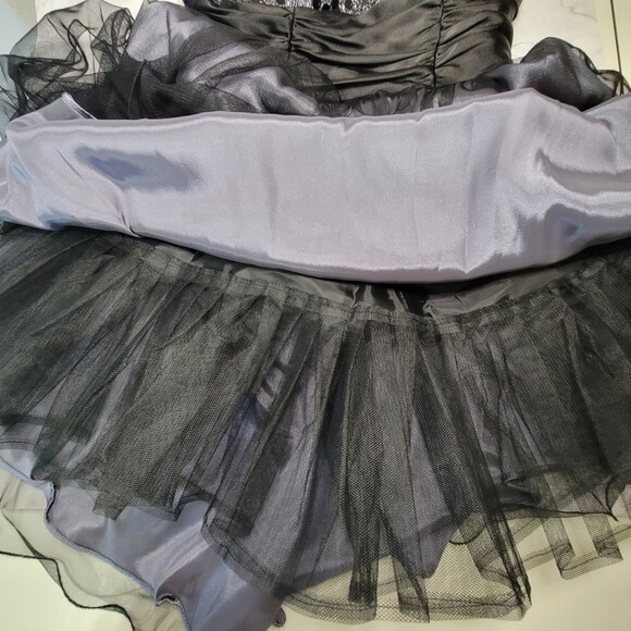 Blondie Nites prom homecoming sequin short tulle black silver dress size  3 NWT - Picture 14 of 16